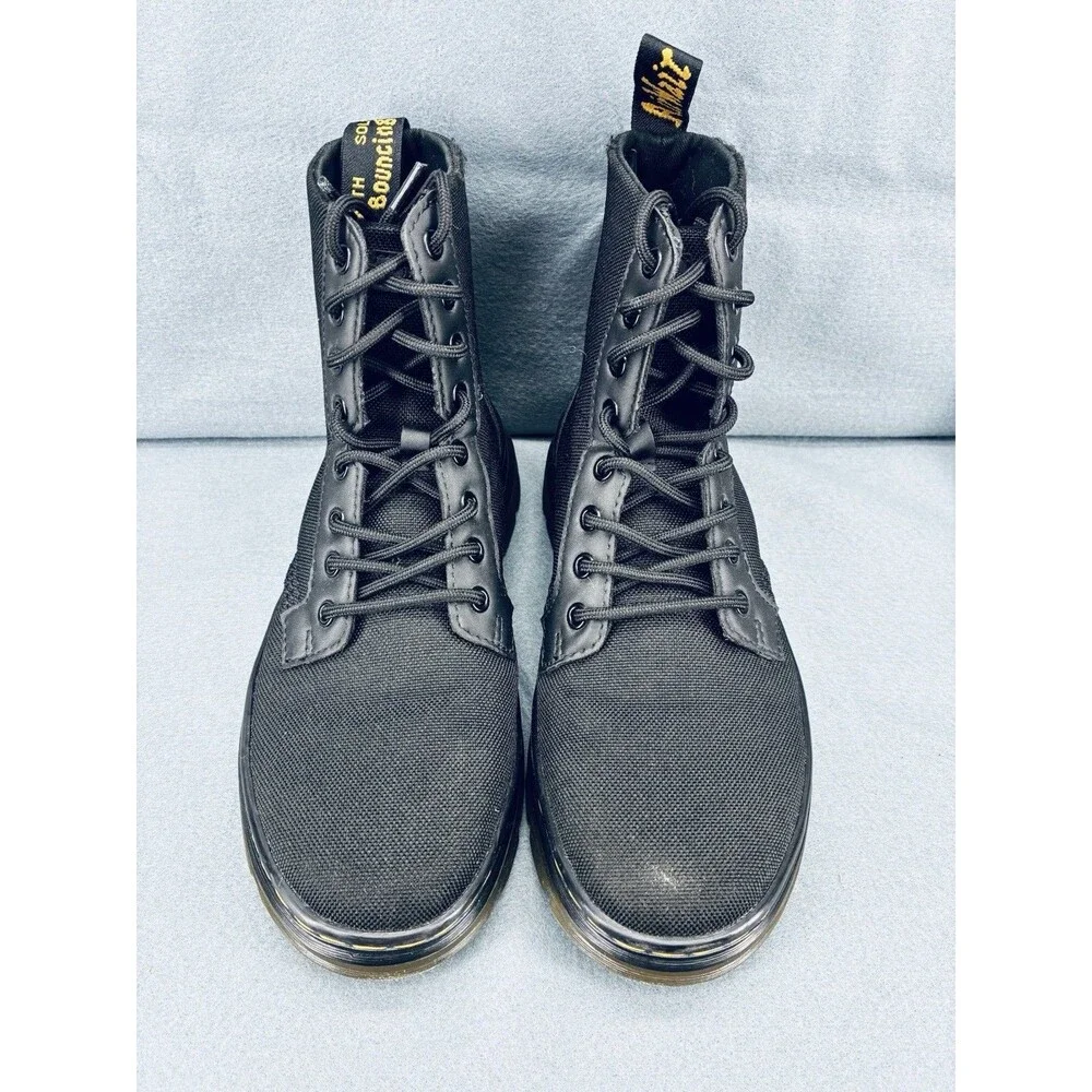 Dr. Martens Combs Tech Men’s 7 Women’s 8 Black Canvas Lace Up Combat Boots